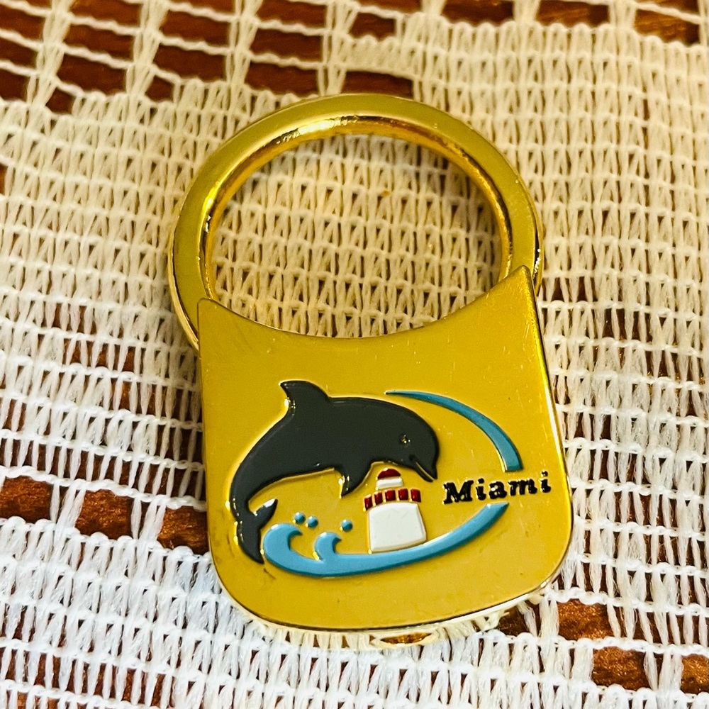 Miami Keychain Gold Plated Brass